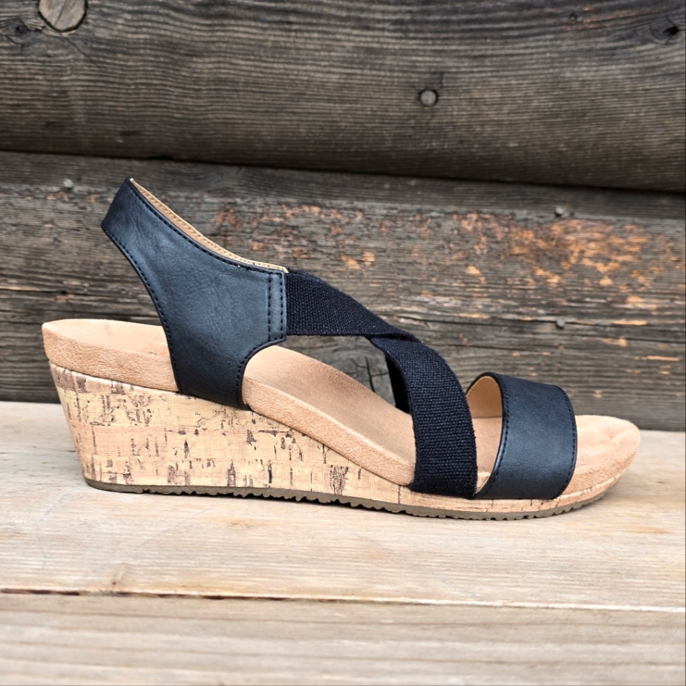 Life Stride NEW Mexico Modern Coastal Minimalist Cork Wedge Comfort Sandal 7M - Picture 2 of 16